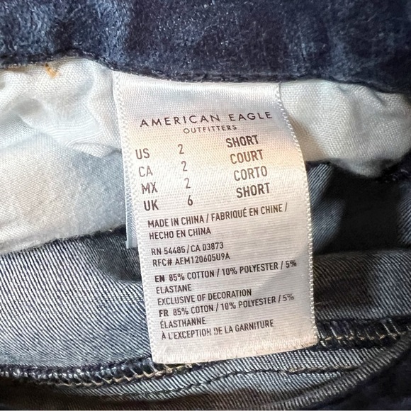 American Eagle Curvy Super Hi Rise Dark Wash Skinny Jegging Sz 2 Short - Picture 7 of 11